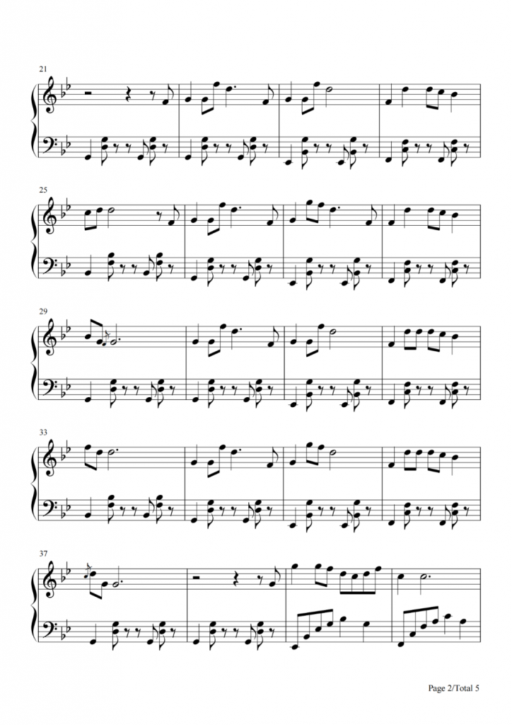 依兰爱情故事 钢琴谱 - 电影《你好，李焕英》片尾曲